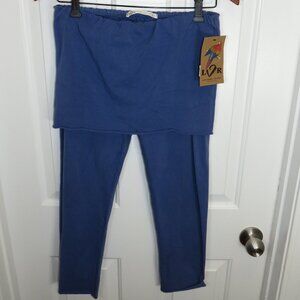 *NWT* LVR Fashion Organic Lightweight Foldover Capri Pants Size LG in Sapphire